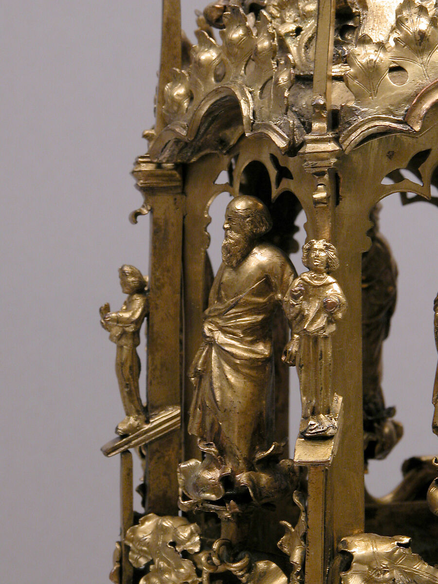 Lamp or Censer, Gilt-copper alloy, silver, enamel en ronde bosse, rock crystal, North Italian