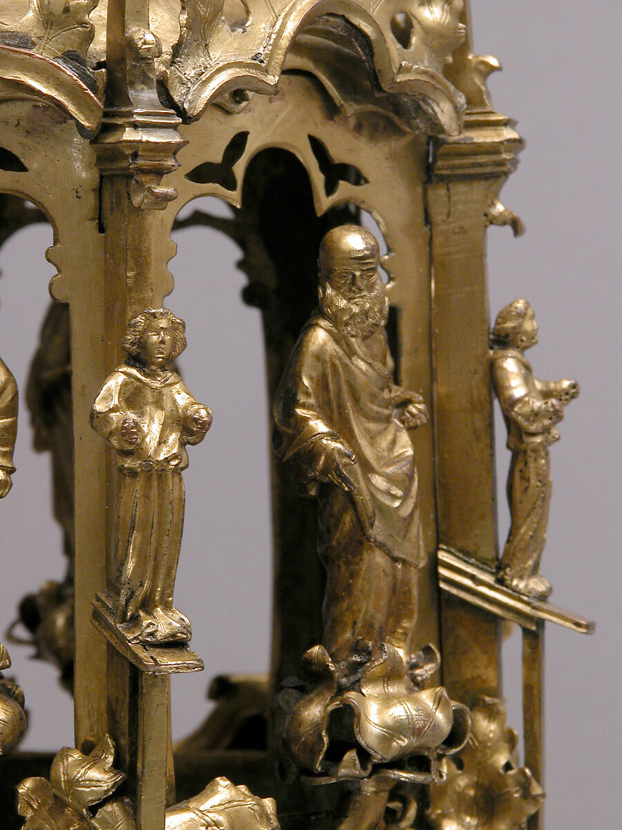 Lamp or Censer, Gilt-copper alloy, silver, enamel en ronde bosse, rock crystal, North Italian