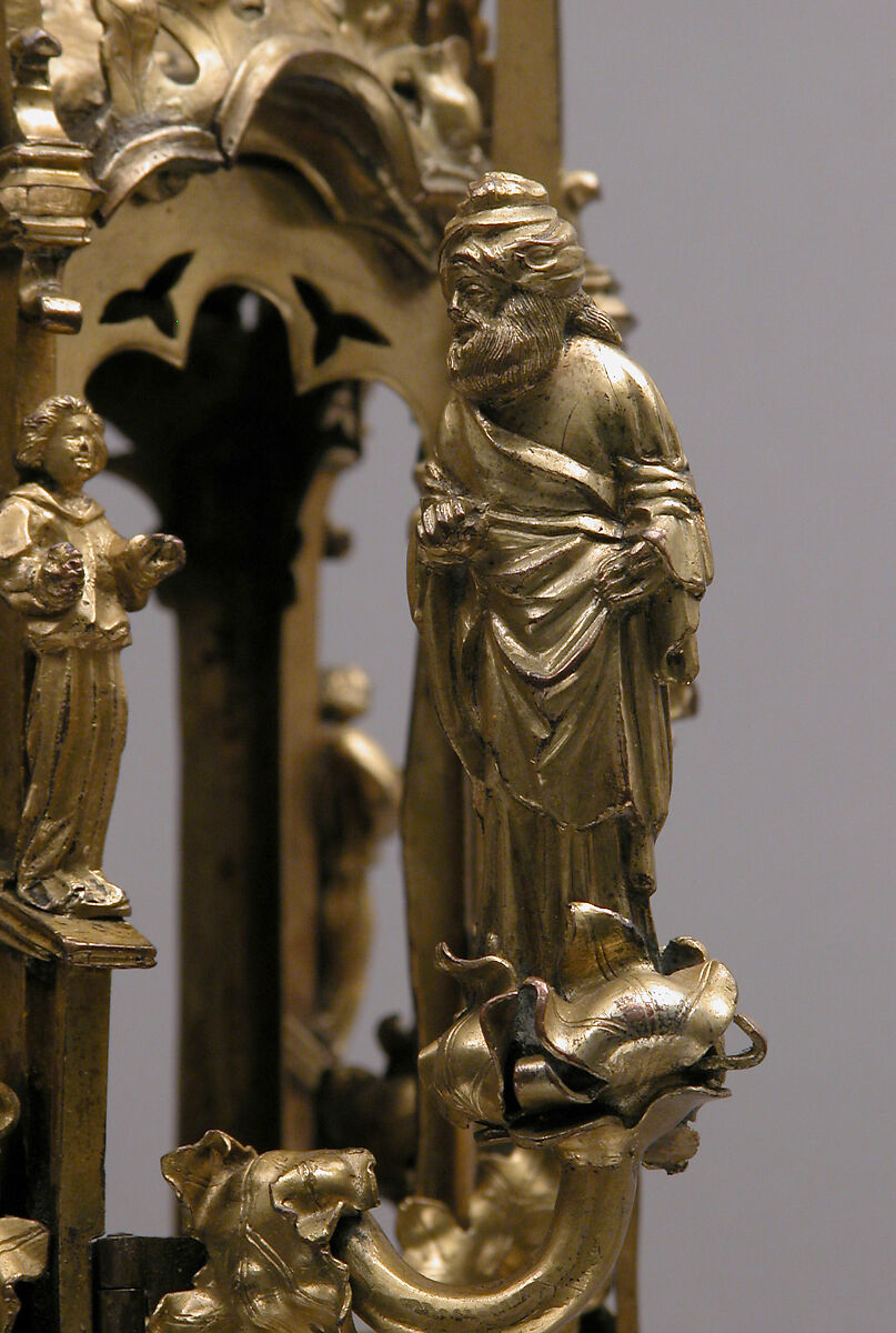 Lamp or Censer, Gilt-copper alloy, silver, enamel en ronde bosse, rock crystal, North Italian