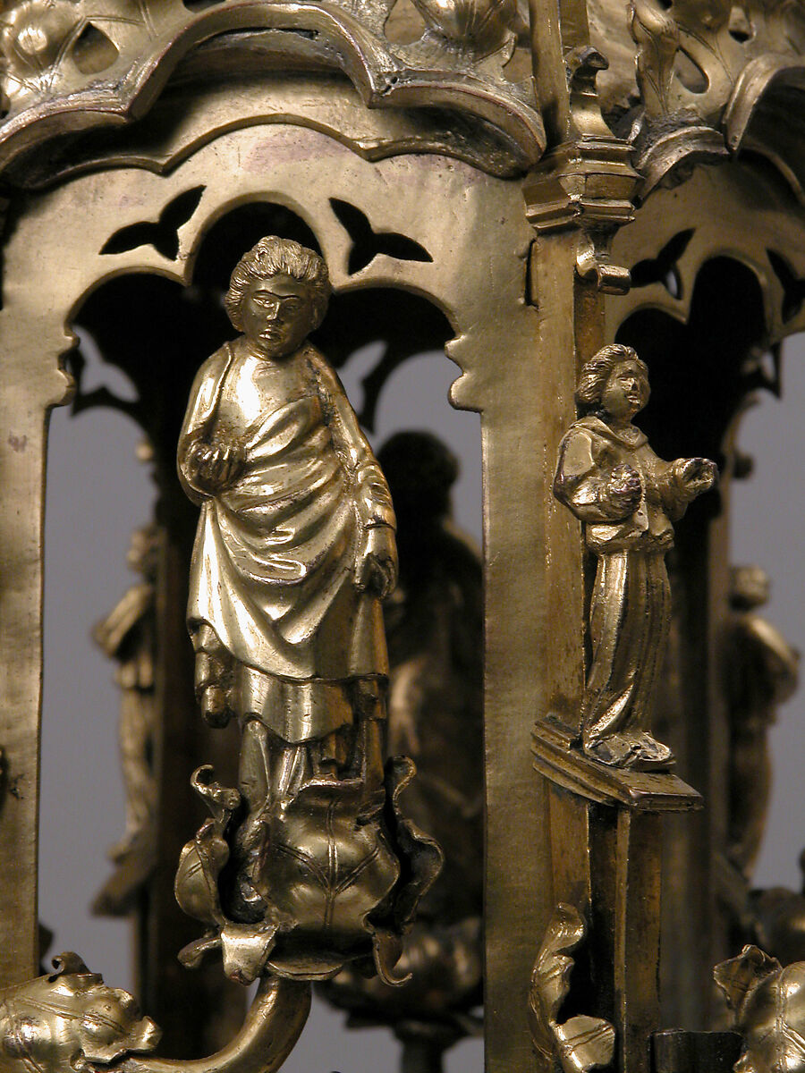 Lamp or Censer, Gilt-copper alloy, silver, enamel en ronde bosse, rock crystal, North Italian