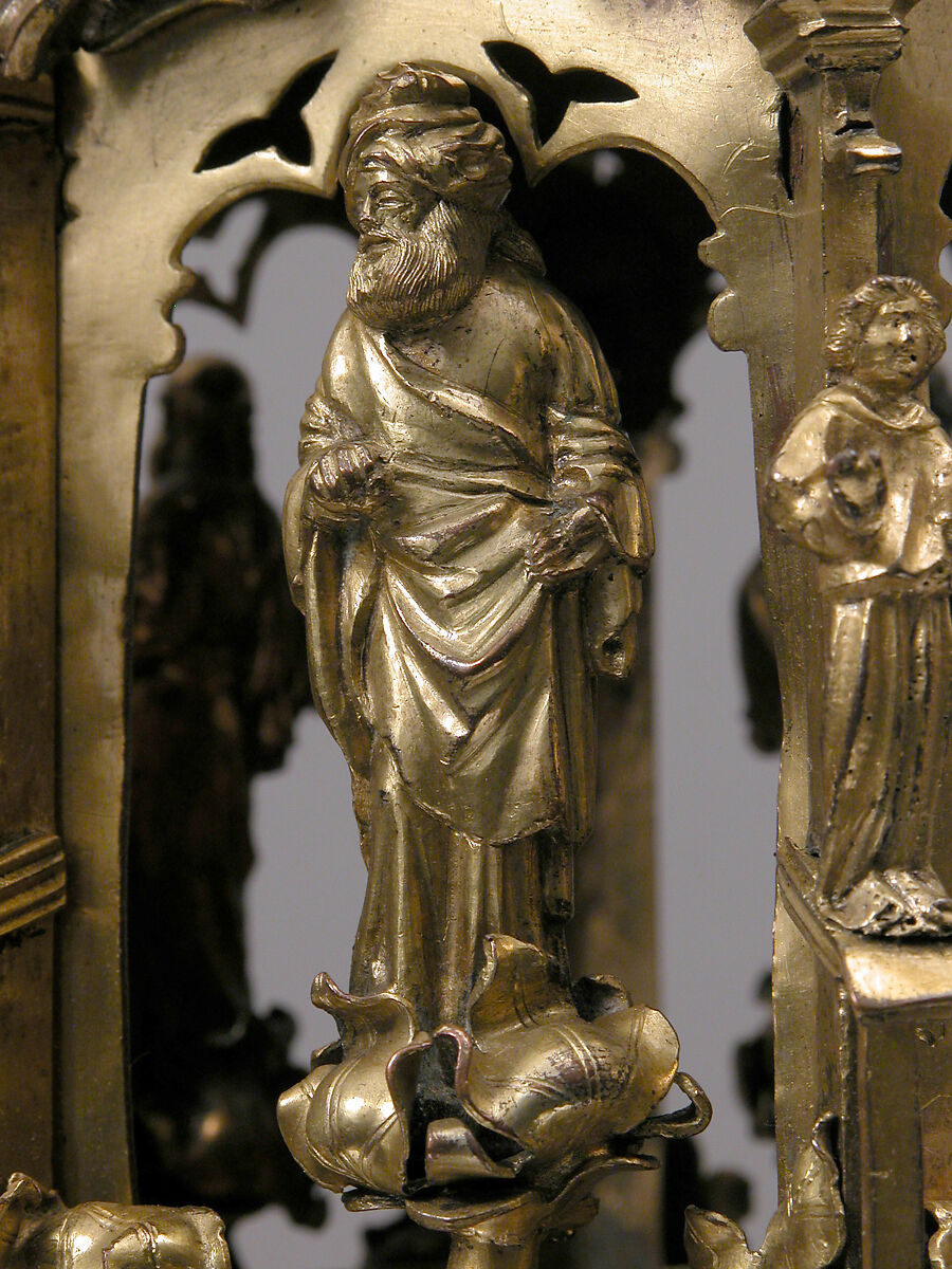 Lamp or Censer, Gilt-copper alloy, silver, enamel en ronde bosse, rock crystal, North Italian