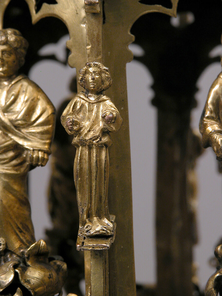 Lamp or Censer, Gilt-copper alloy, silver, enamel en ronde bosse, rock crystal, North Italian