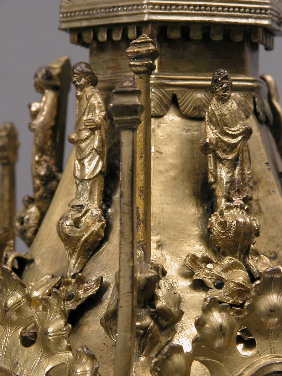 Lamp or Censer, Gilt-copper alloy, silver, enamel en ronde bosse, rock crystal, North Italian