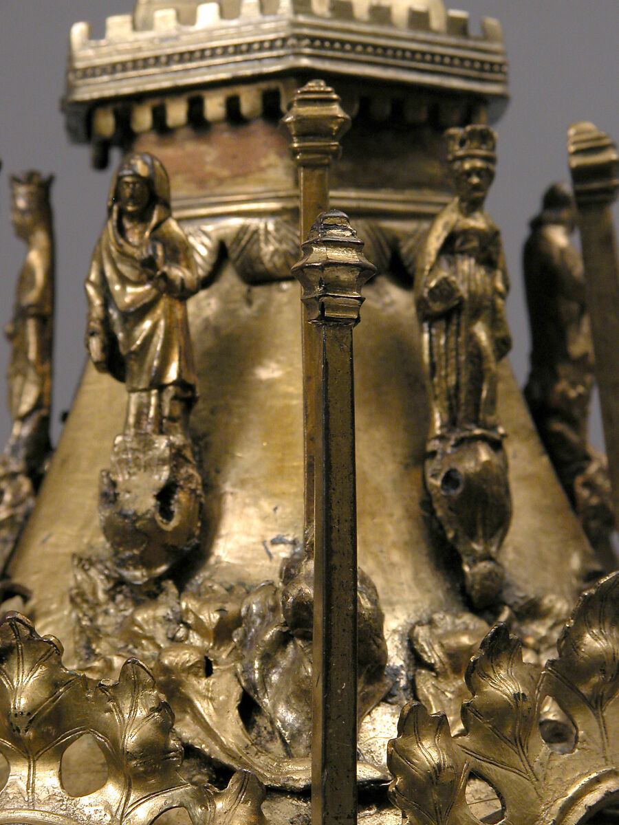 Lamp or Censer, Gilt-copper alloy, silver, enamel en ronde bosse, rock crystal, North Italian