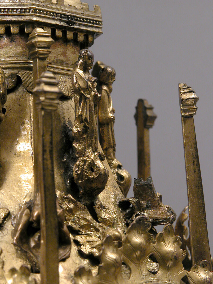 Lamp or Censer, Gilt-copper alloy, silver, enamel en ronde bosse, rock crystal, North Italian