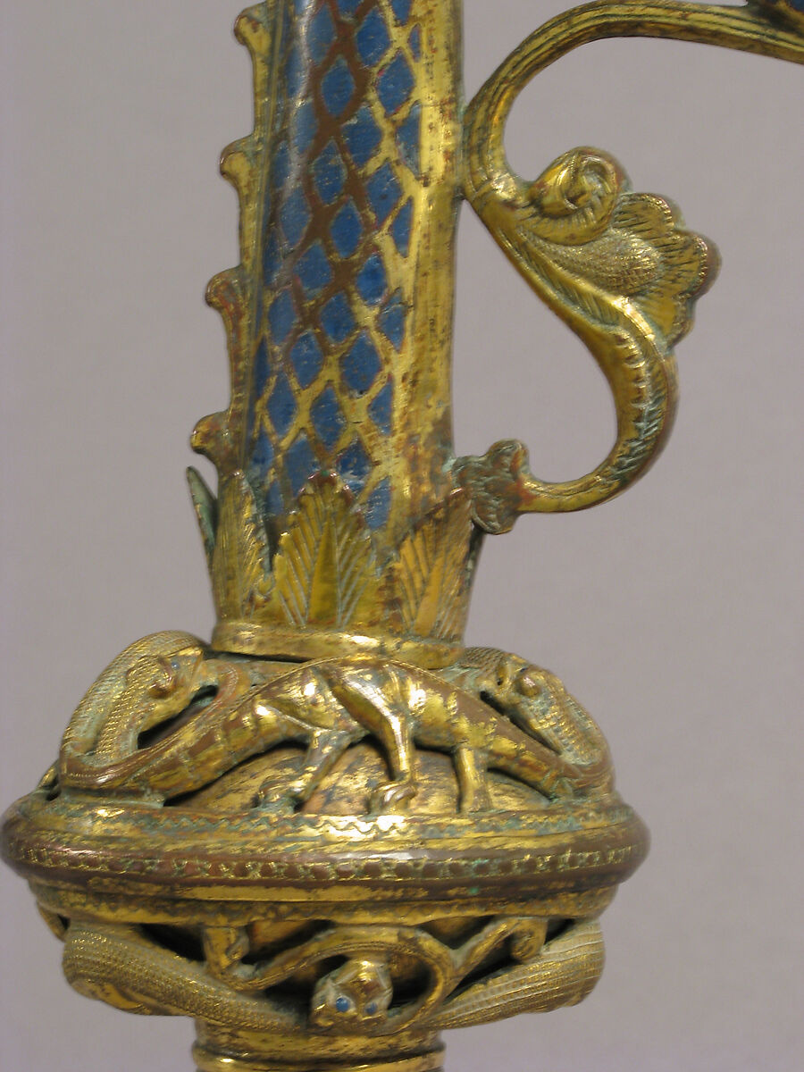 Head of a Crozier with the Annunciation, Copper formed, engraved, chased, scraped, stippled and gilt; champlevé enamel: medium blue, French