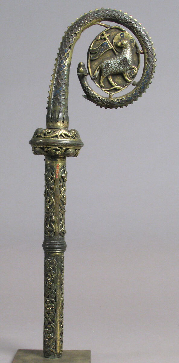 Crozier Head, Champlevé enamel, copper-gilt, French