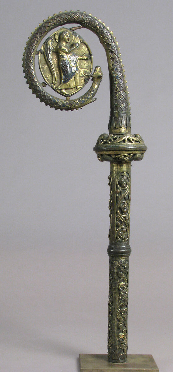 Crozier Head, Champlevé enamel, copper-gilt, French 