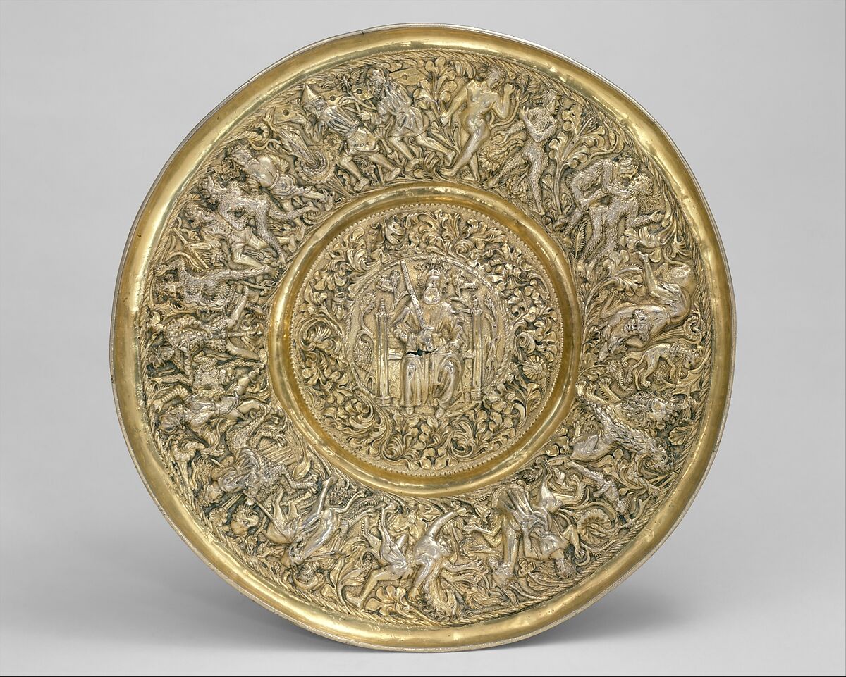 Dish, Silver-gilt, Portuguese 