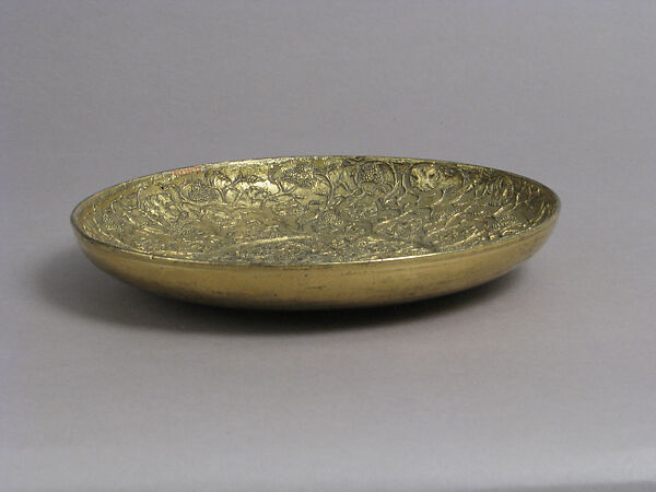 Dish, Gilded copper alloy, European