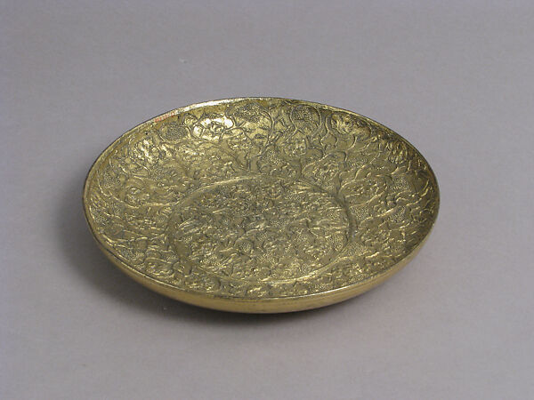 Dish, Gilded copper alloy, European