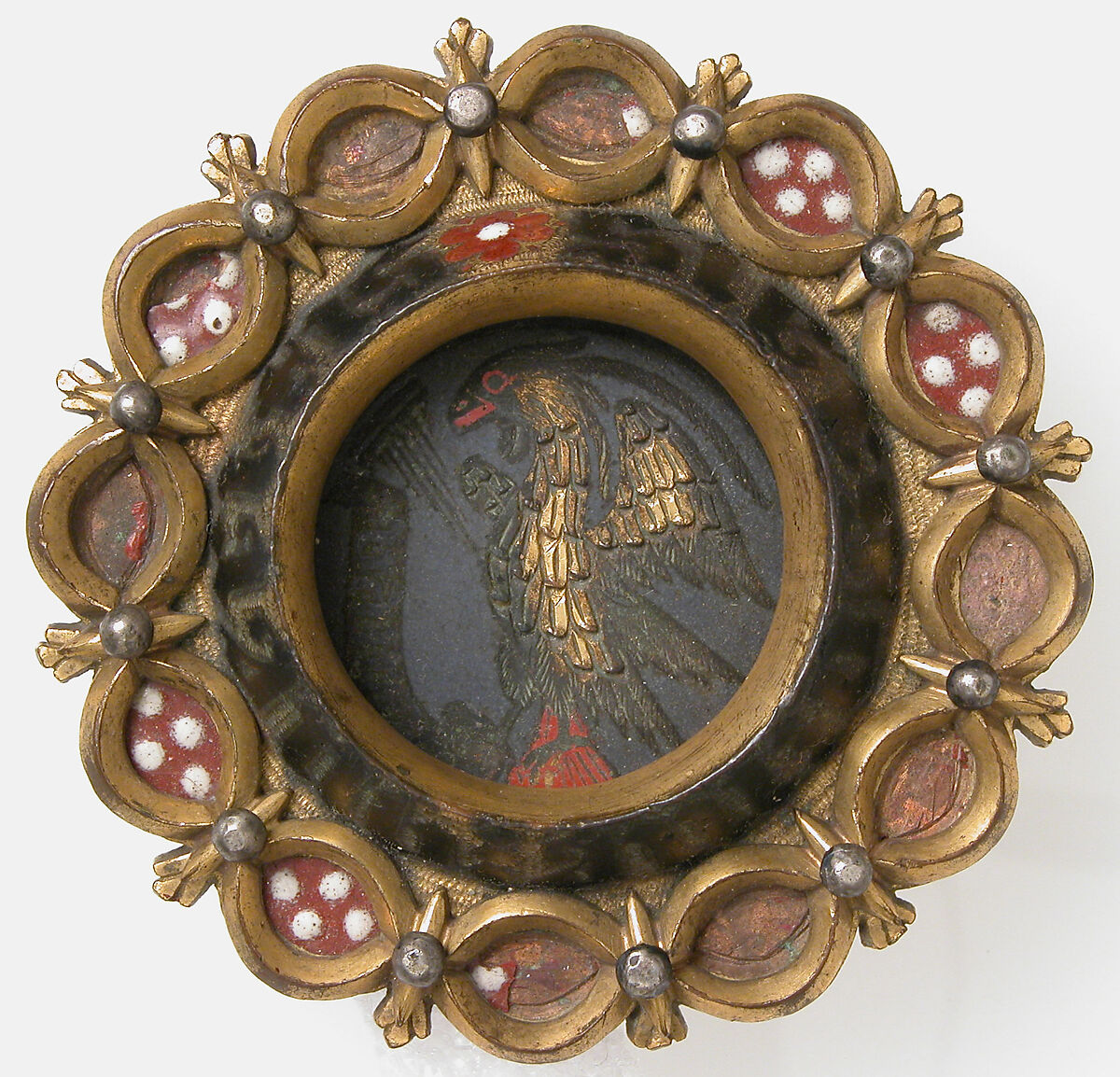 Ornament, Champlevé enamel, copper, French 