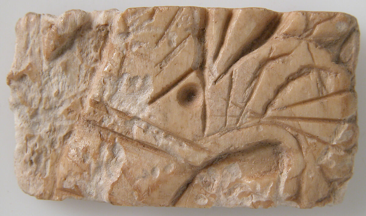 Relief Fragment with Lotus Design, Ivory, Coptic 