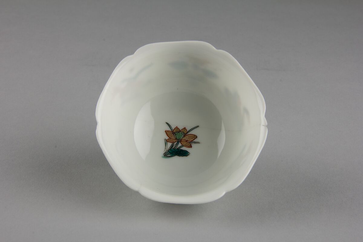 Cup with duck, fish, and flowers, Porcelain painted in overglaze polychrome enamels (Jingdezhen ware), China