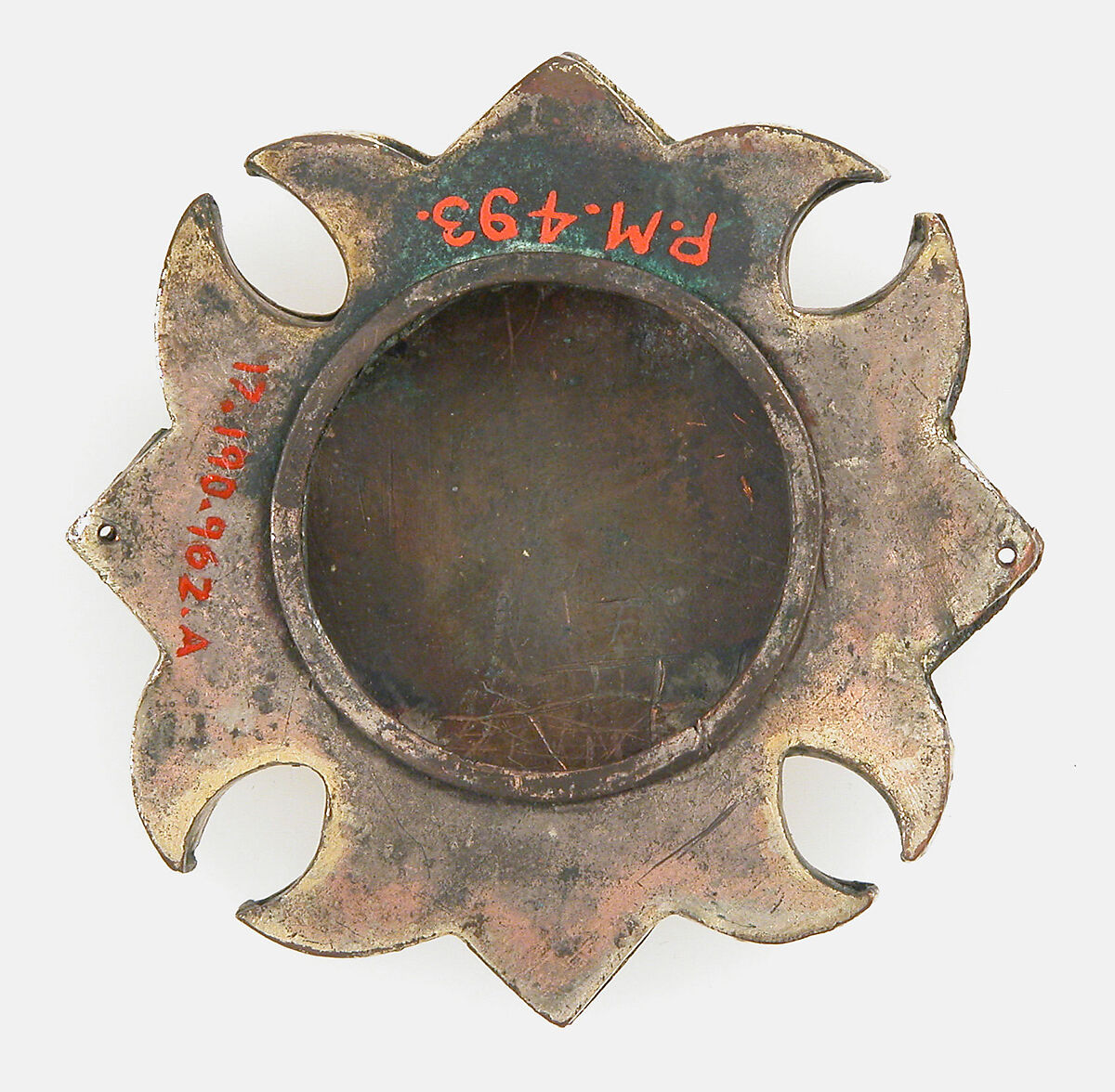 Horse Bridle or Belt Ornaments, Gilt copper or copper alloy and cloisonné enamel, Spanish