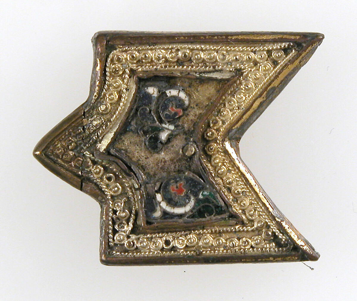 Horse Bridle or Belt Ornaments, Gilt copper or copper alloy and cloisonné enamel, Spanish