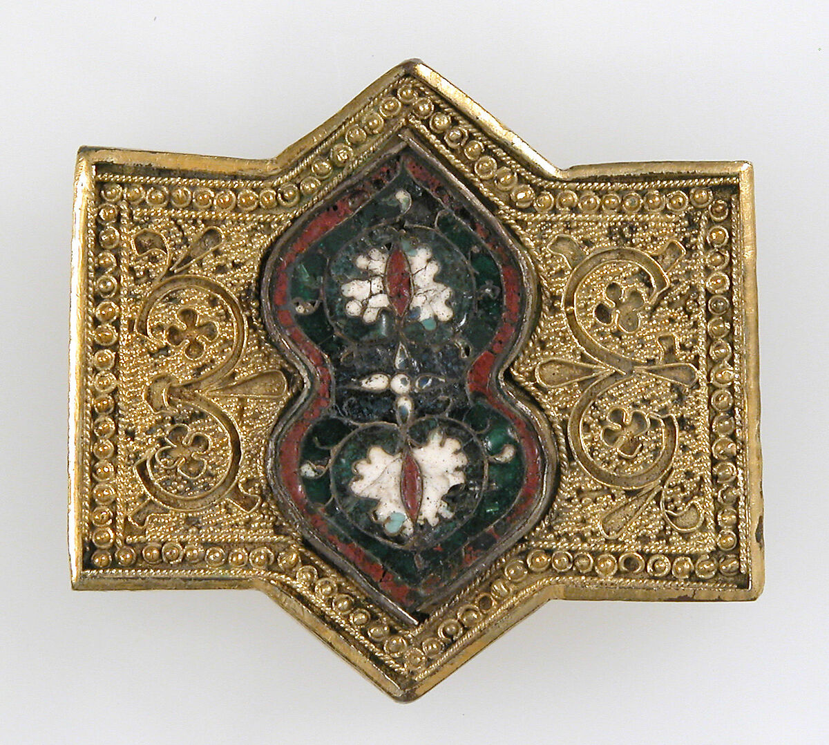 Horse Bridle or Belt Ornaments, Gilt copper or copper alloy and cloisonné enamel, Spanish