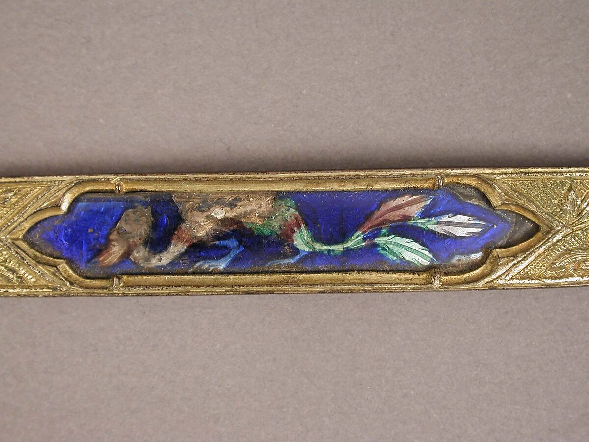 Belt with Profiles of Half-Length Figures, Basse taille enamel, silver-gilt, mounted on textile belt, Italian