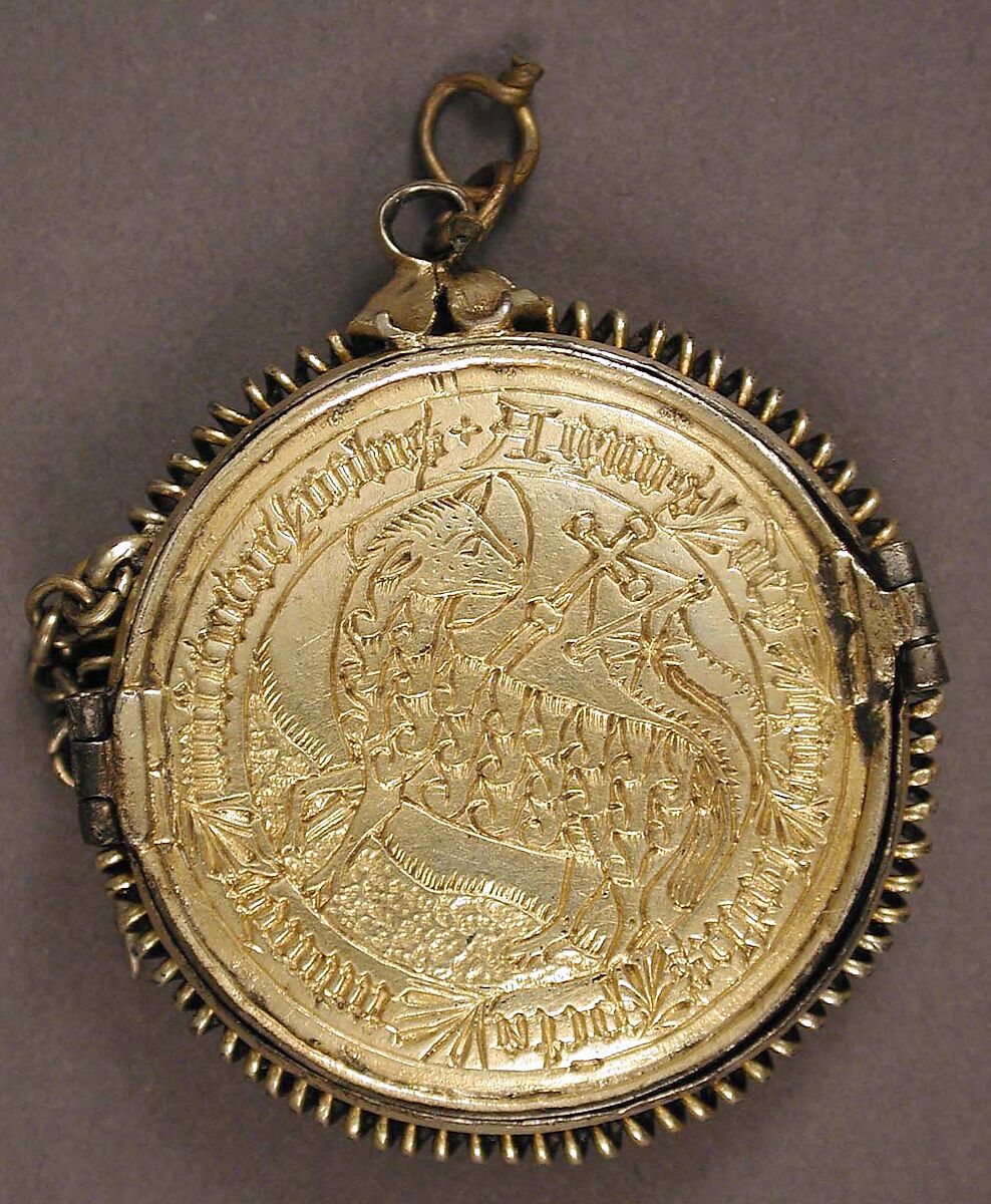 Locket, Basse taille enamel, silver-gilt, French