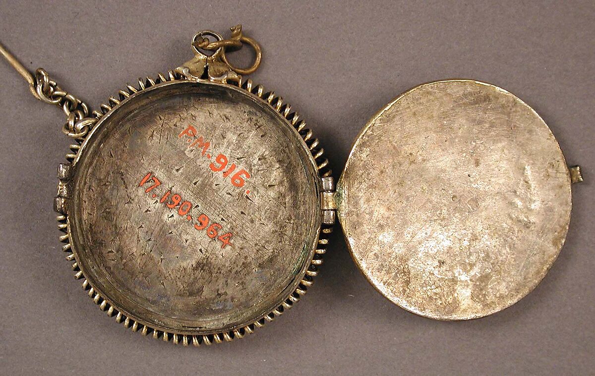 Locket, Basse taille enamel, silver-gilt, French