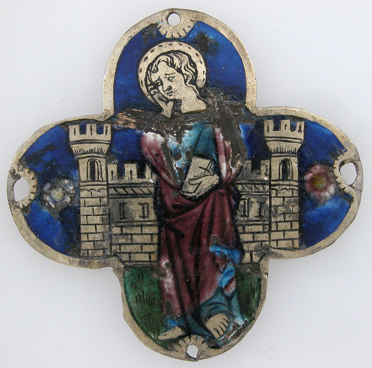 Plaque, Basse taille enamel, silver, Catalan 