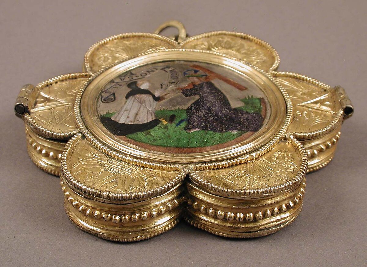 Reliquary Pendant, Basse taille enamel, niello, silver, silver-gilt, French