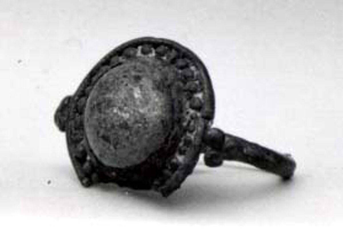 Finger Ring, Silver, glass cabochon, Frankish