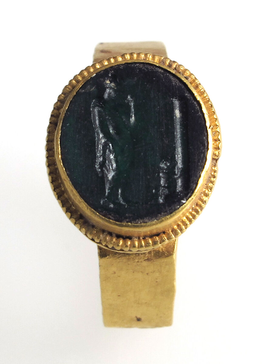 Finger Ring, Gold, intaglio, Frankish