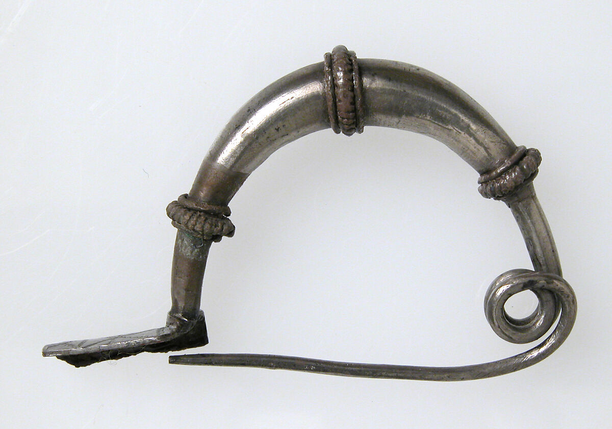 Bow-Shaped Brooch, Silver, Copper alloy, Celtic