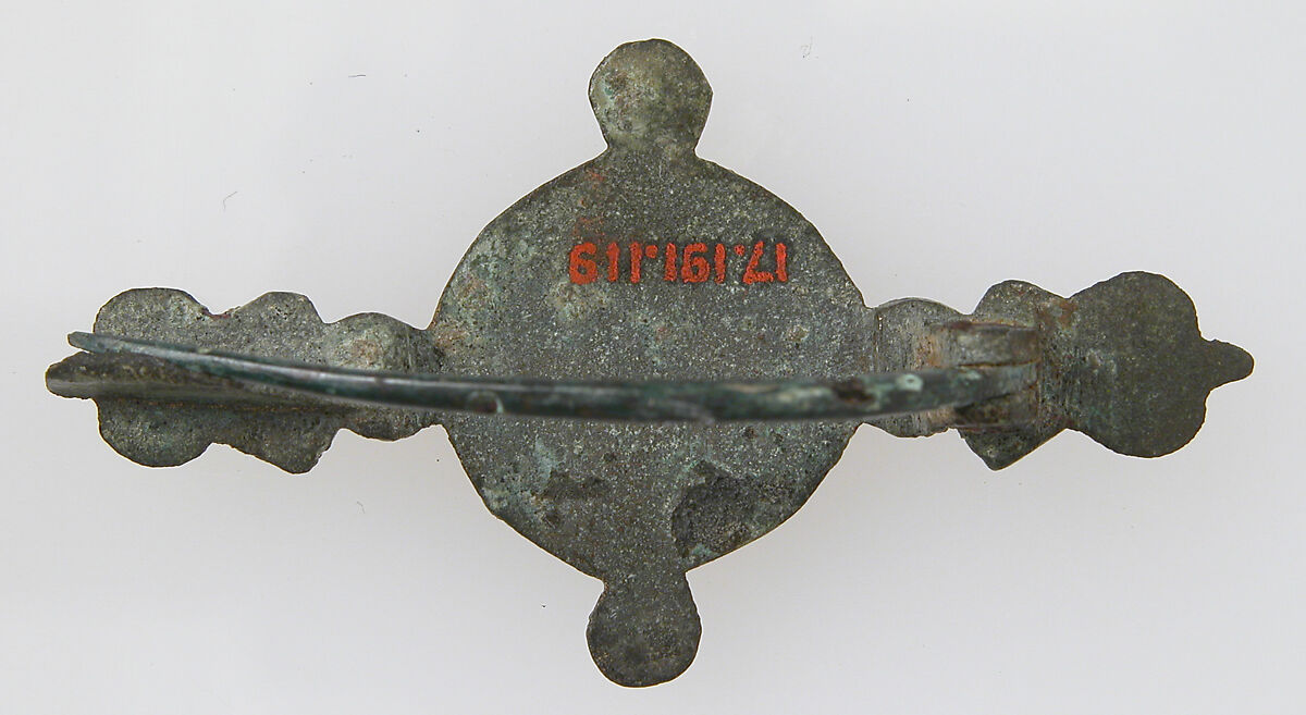 Flat Brooch, Champlevé enamel, Copper alloy, Roman
