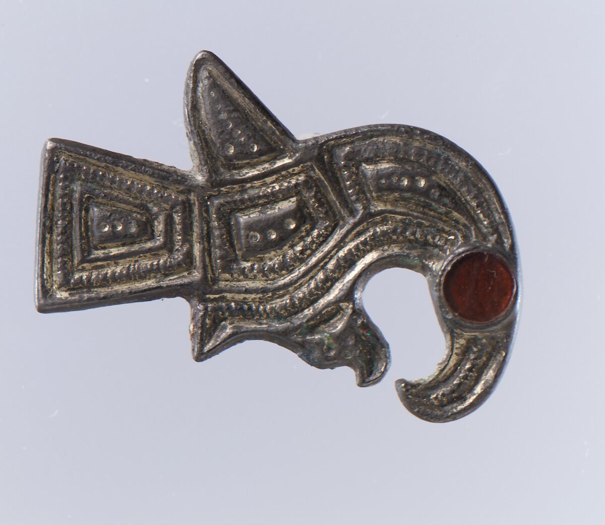 Bird-Shaped Brooch, Silver-gilt, garnet and foil, Frankish 