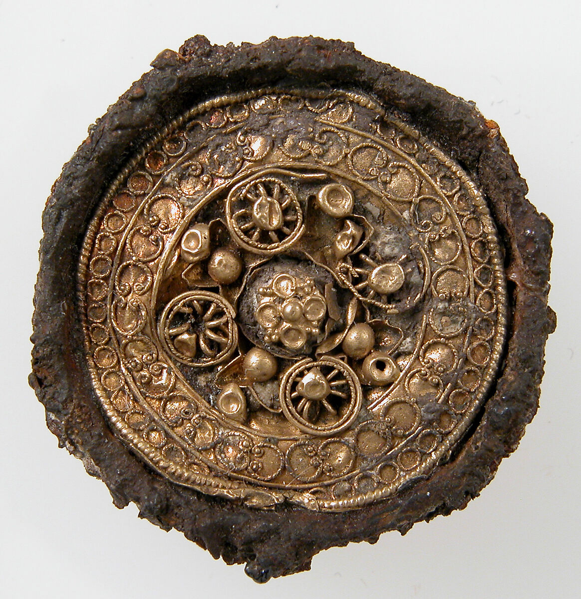 Disk Brooch, Gold, wire, iron core, Frankish (?) 