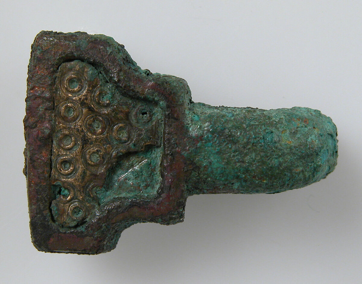 Belt Buckle Tongue, Copper alloy, gilt?, Frankish 