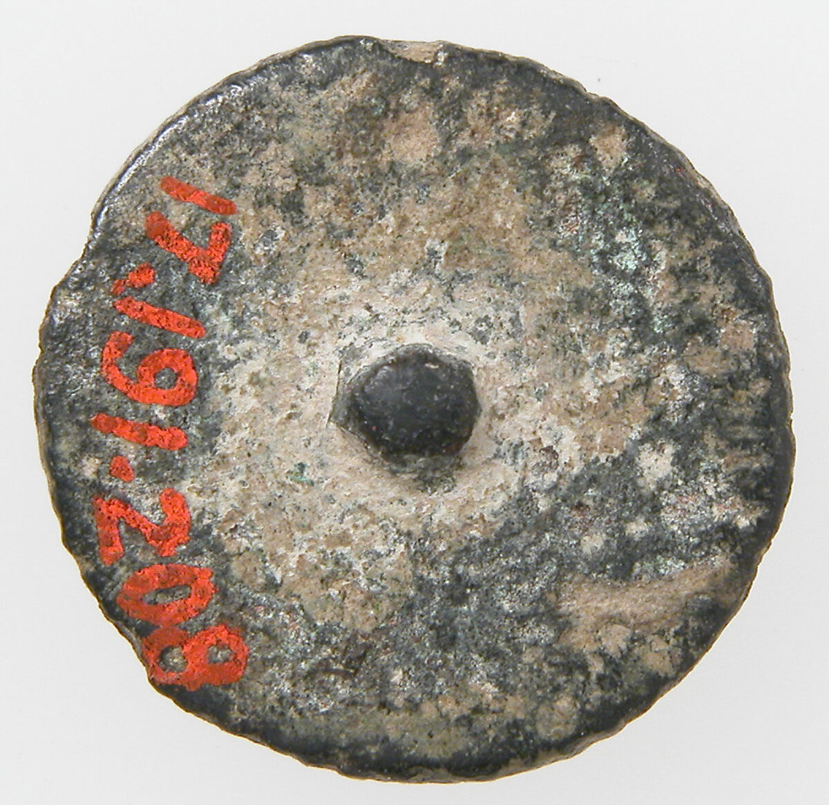 Flat Button, Champlevé enamel, copper alloy, Roman