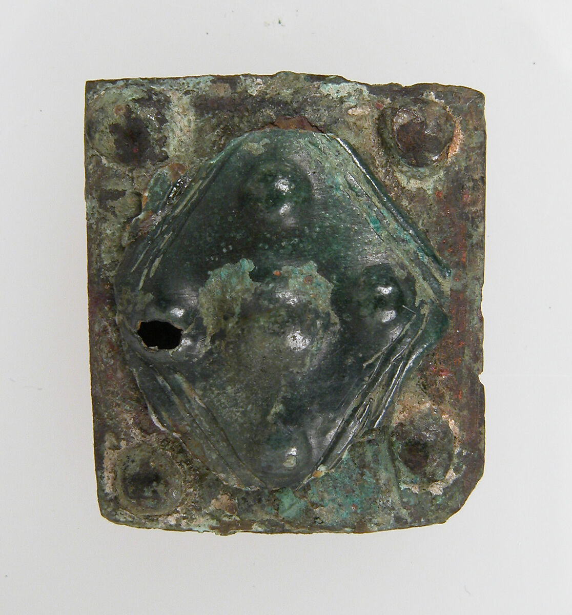 Plate from Belt Buckle, Copper alloy, Frankish 