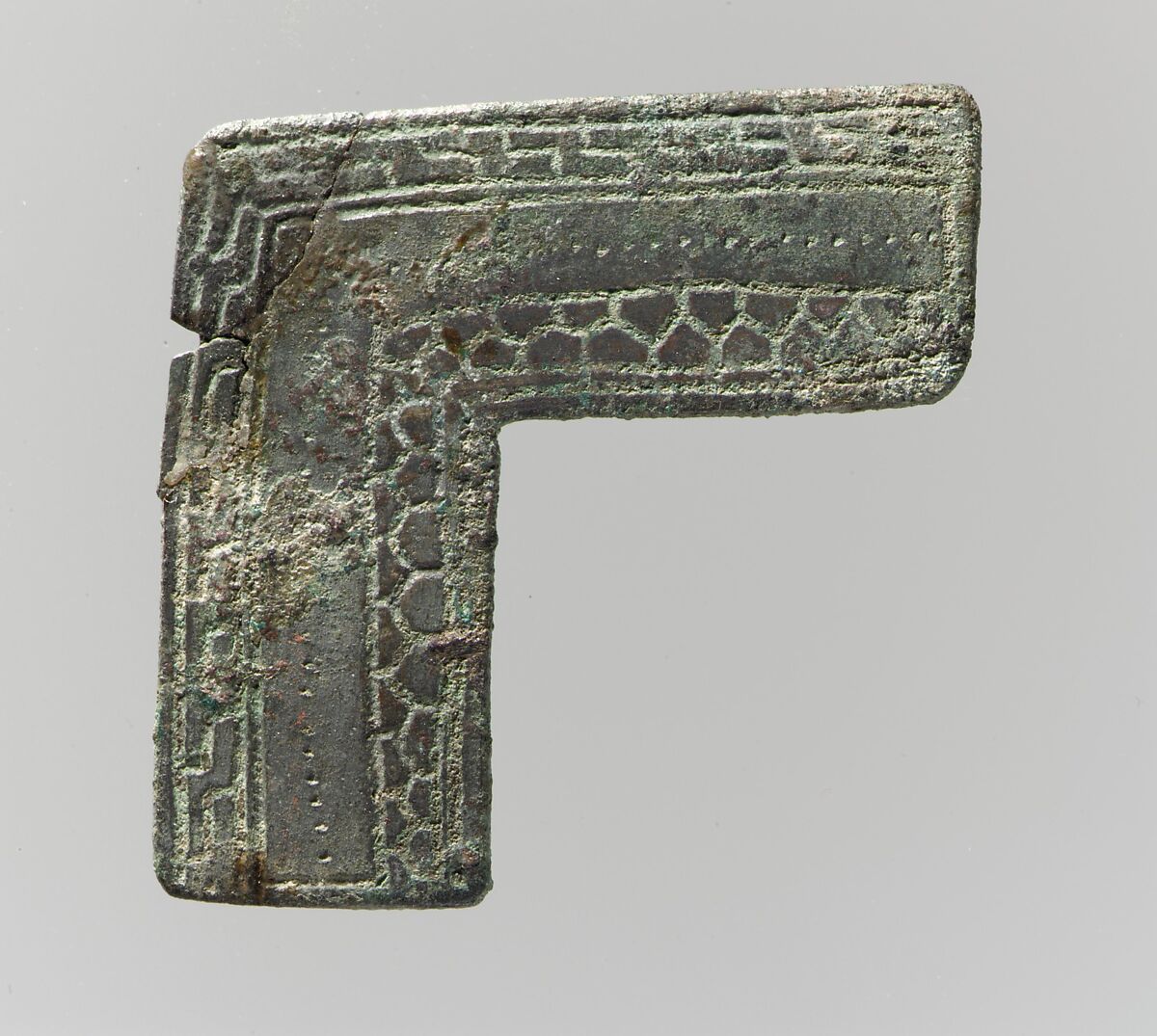 Flat Ornament, Copper alloy, "tinned" surface, Frankish 