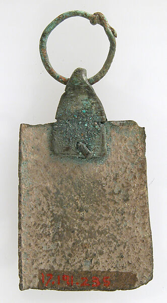 Rectangular Pendant, Copper alloy, silver, European