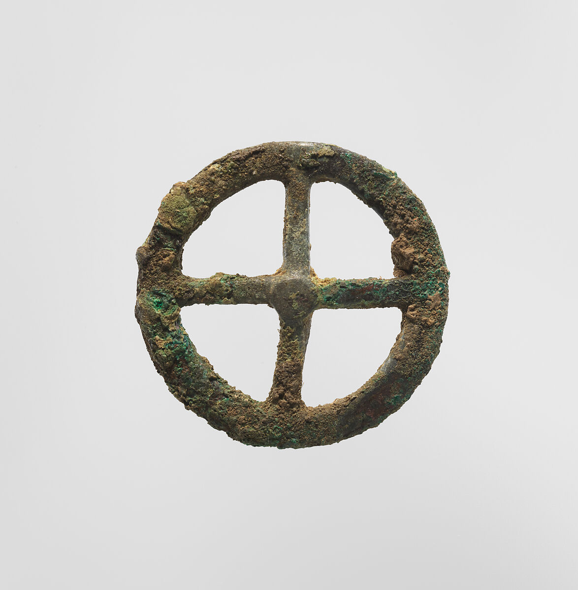 Four-Spoked Votive Wheel, Copper alloy, Roman 