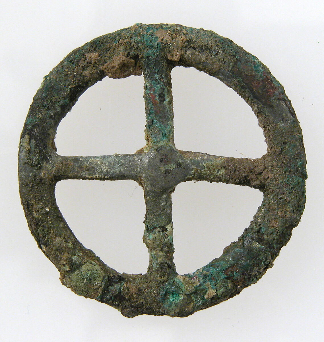 Four-Spoked Votive Wheel, Copper alloy, Roman