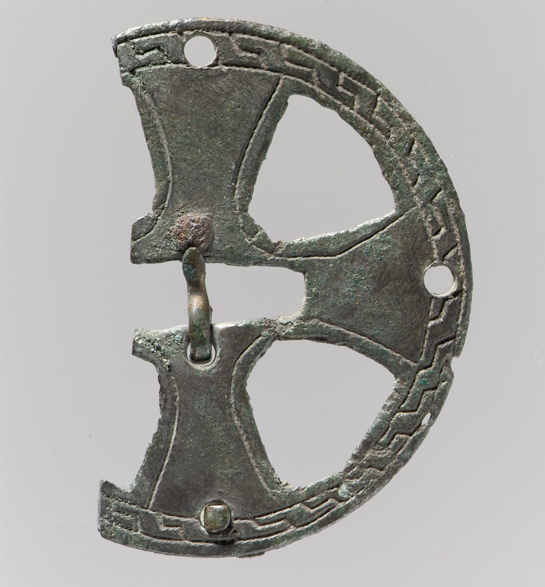 Central Mount of Purse, Silvered Copper alloy, Frankish