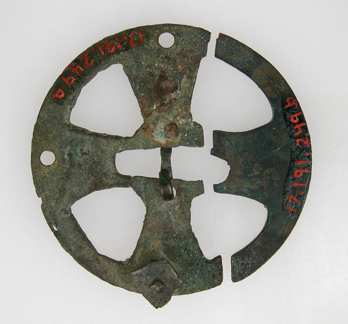 Central Mount of Purse, Silvered Copper alloy, Frankish