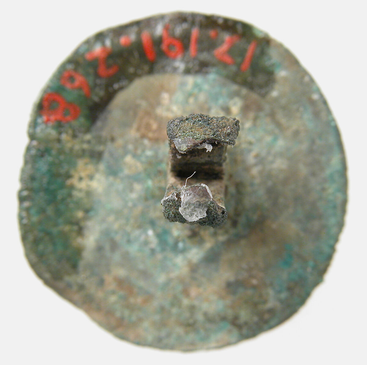 Flat Circular Button, Copper alloy, Late Roman