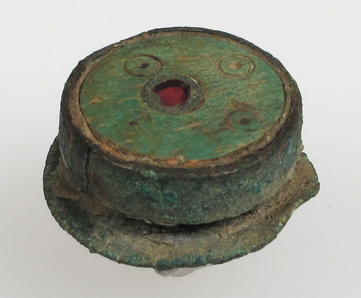 Flat Circular Button, Copper alloy, Late Roman