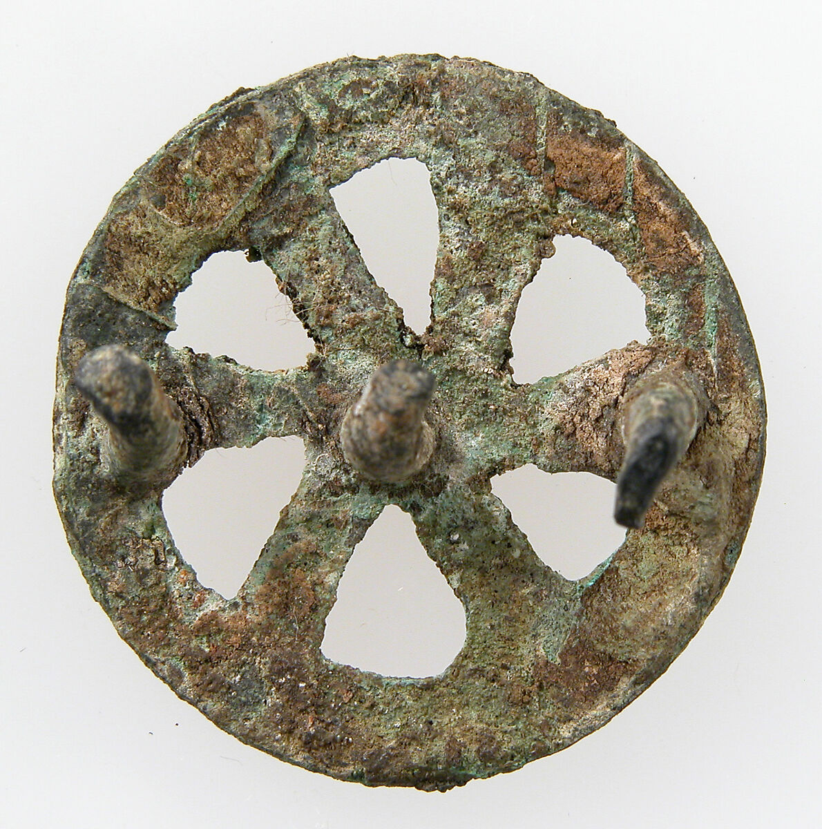 Flat Circular Openwork Ornament from a Belt, Silvered Copper alloy, Roman