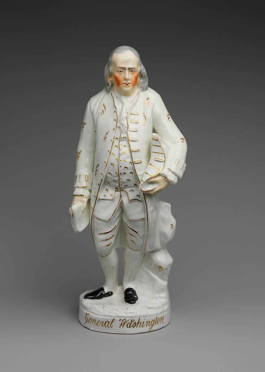 Figure of Benjamin Franklin, Earthenware, transfer-printed, British (American market) 