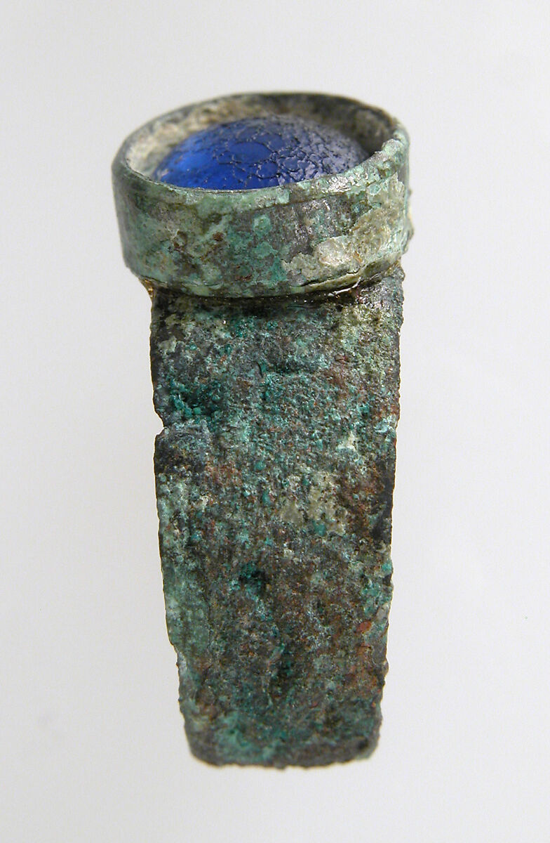 Finger Ring, Copper alloy, glass cabochon, Frankish