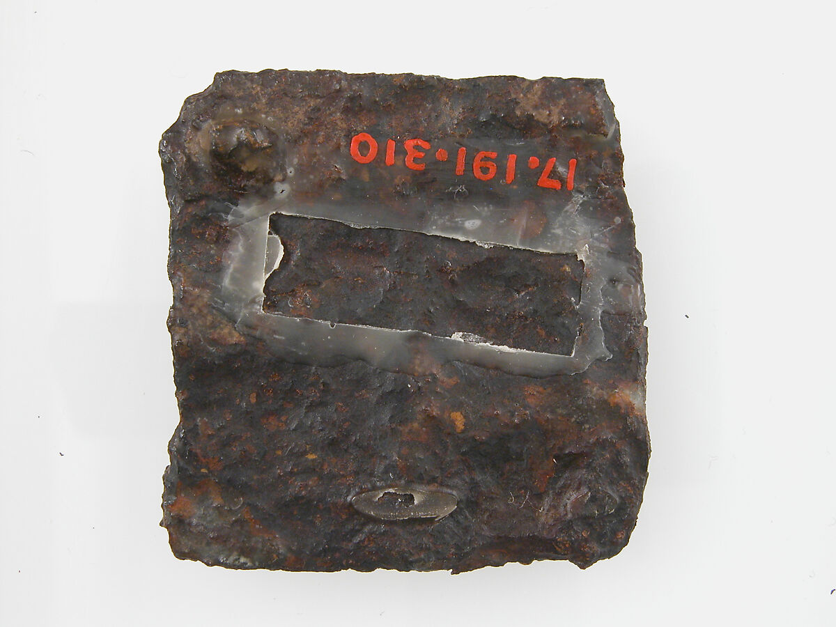 Belt Plate, Iron, silver inlay, Frankish