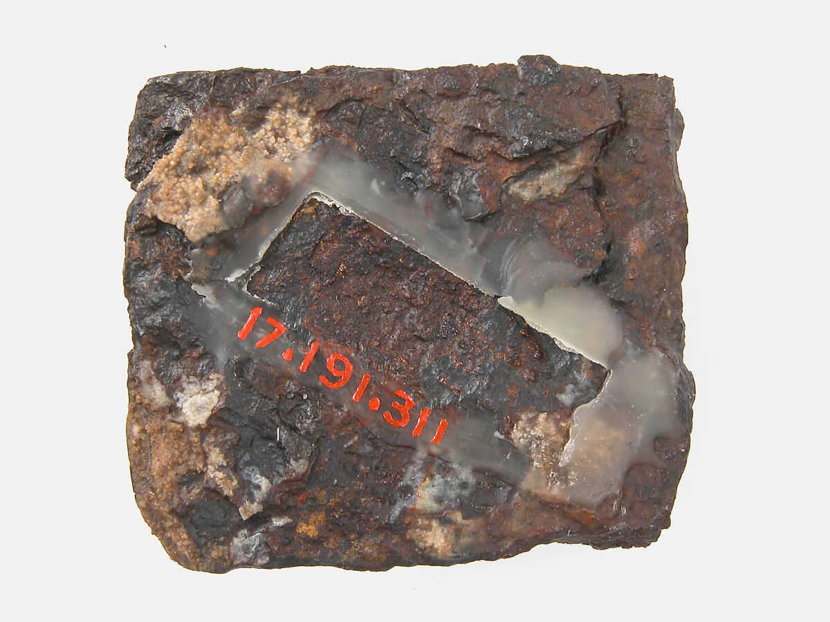 Backplate of a Belt Buckle, Iron, silver and brass inlay, Frankish