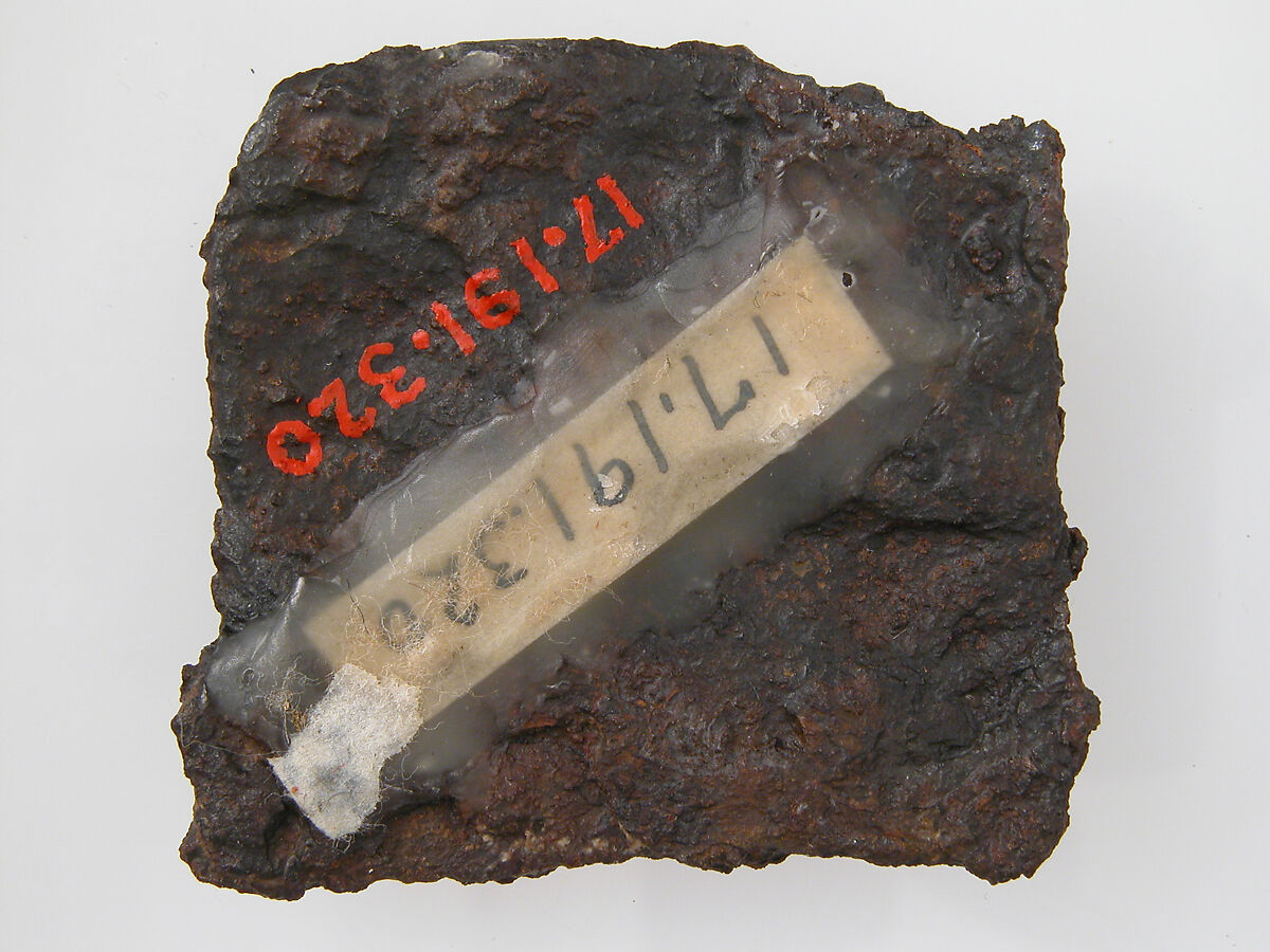 Backplate of a Belt Buckle, Iron, silver and brass inlay, Frankish
