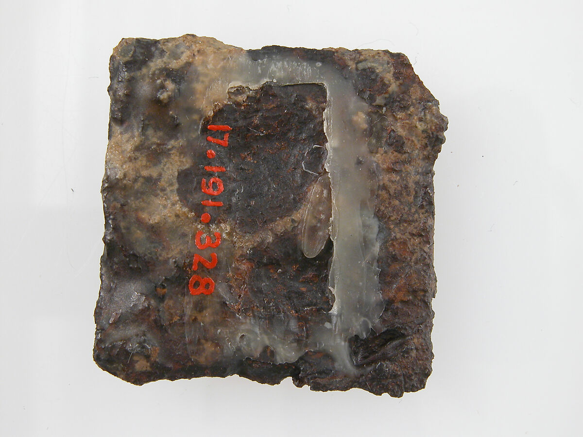 Belt Buckle Plate, Iron, silver and brass inlay, Frankish